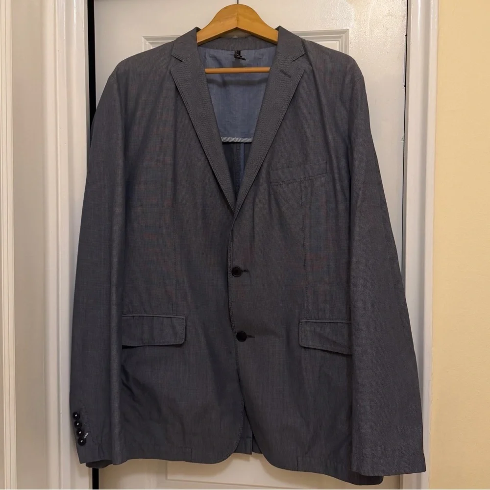 Hugo Boss Gray Sporty Two-Button Blazer in cotton fabric
